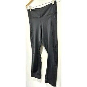 Nike Black Dri Fit Leggings Small Mesh Sheer Side Athletic‎ Yoga Crop Pockets